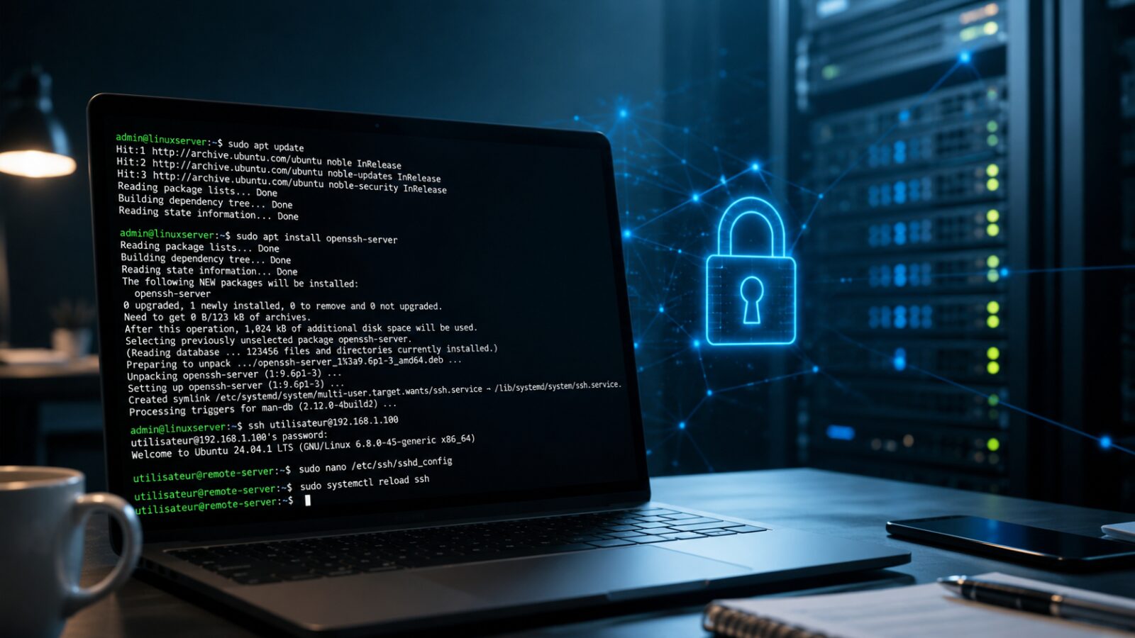 Configurer SSH sur Linux avec un terminal OpenSSH et un cadenas de sécurité