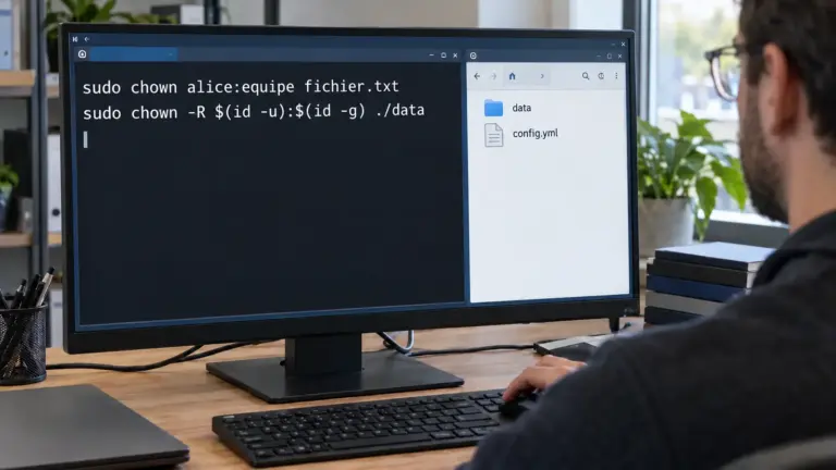 Commande chown sous Linux : changer le propriétaire et le groupe d’un fichier